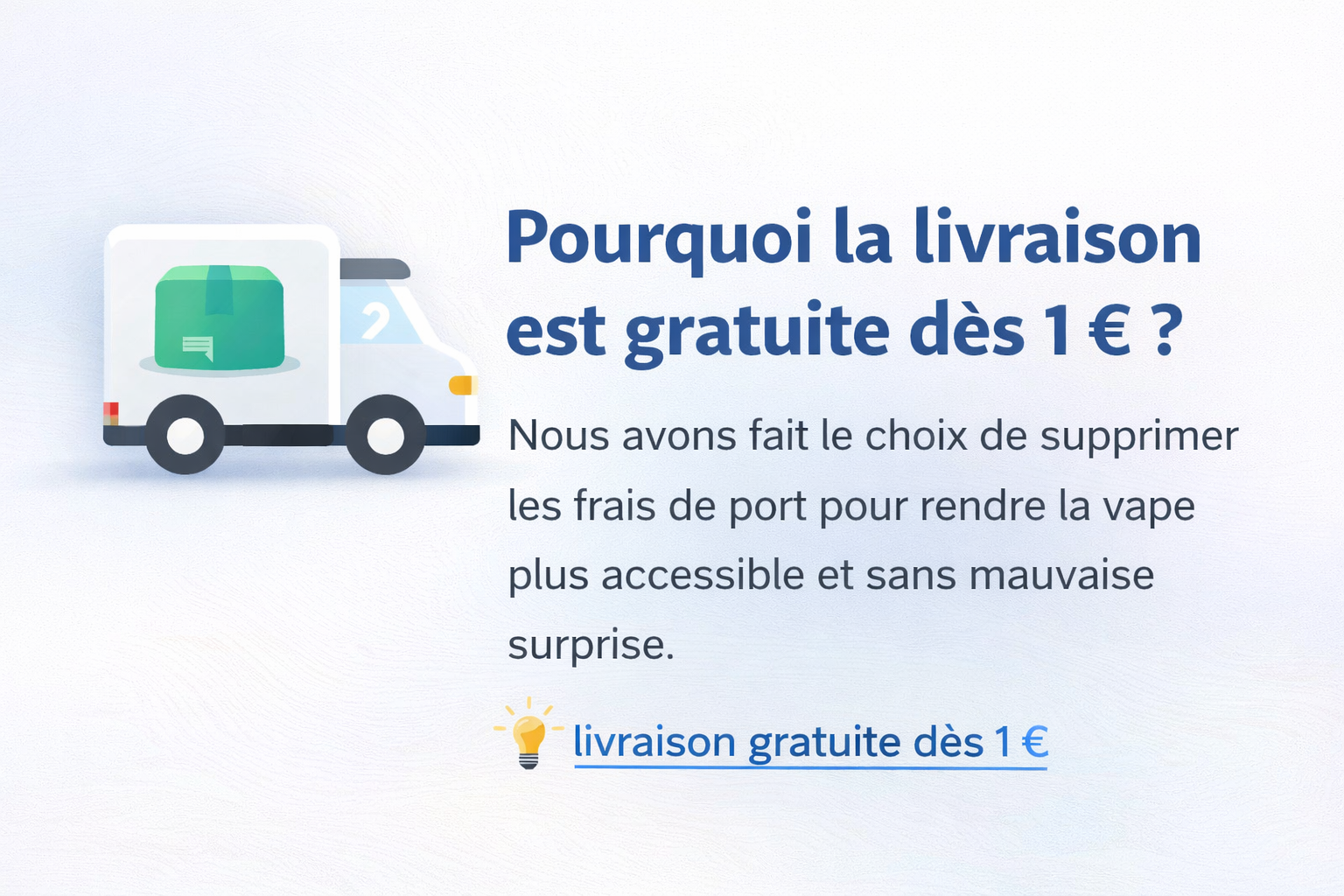 Livraison gratuite dès 1 € : notre choix